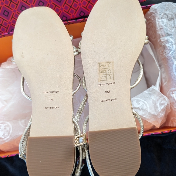 Tory Burch Spark gold, diamond patch sandal - Picture 3 of 4